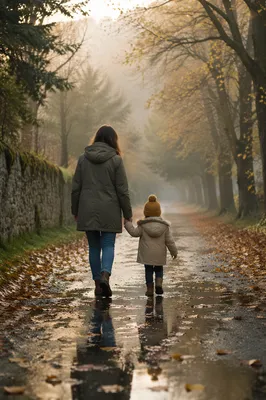 Parent and Child Walking in Trust