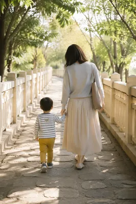 Parent and Child Walking Hand in Hand