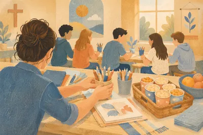 Parent Preparing Activity Table for Teen Group