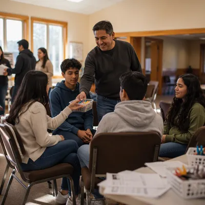 Parent Volunteer Supporting Youth Church Gathering