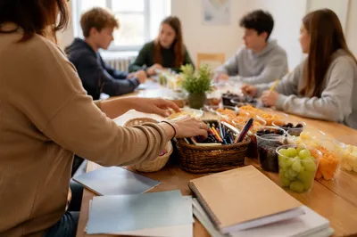 Parent Preparing Activity Table for Teen Group