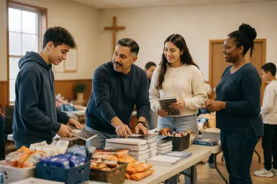 Parents Helping Teens in Community Room