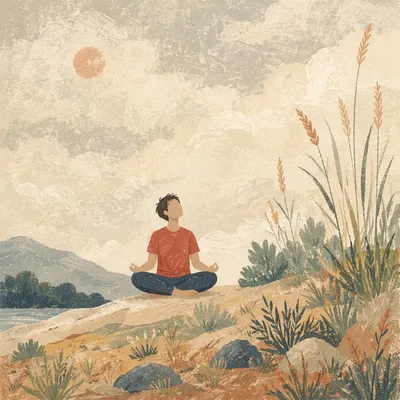 Peaceful Outdoor Meditation in Soft Nature