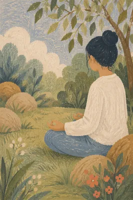 Peaceful Outdoor Meditation in Garden Light