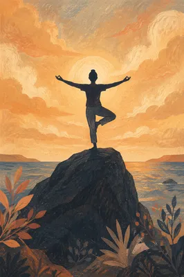 Peaceful Coastal Meditation at Golden Hour