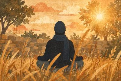 Peaceful Outdoor Meditation in Golden Meadow
