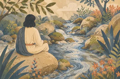 Peaceful Garden Stream Meditation in Morning Light