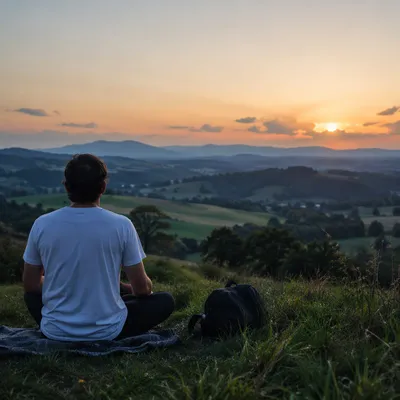 Peaceful Meditation Over Sunset Valley