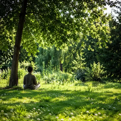 Peaceful Meditation Under a Park Tree