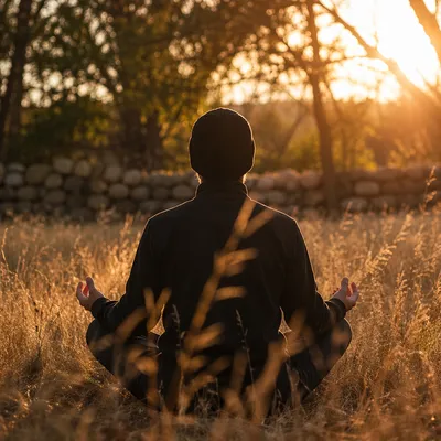 Peaceful Meditation in Golden Meadow