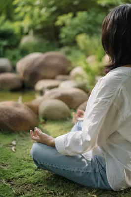 Peaceful Outdoor Meditation in Natural Garden