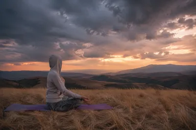Peaceful Meditation in Golden Meadow