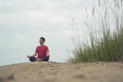 Peaceful Outdoor Meditation in Natural Landscape