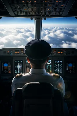 Pilot Silhouette Above the Clouds