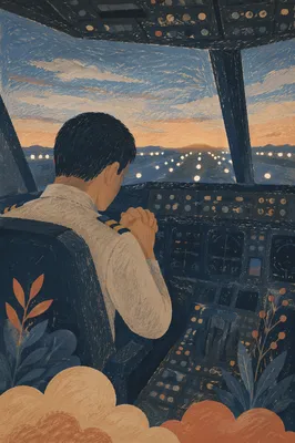 Pilot in Quiet Prayer Before Flight