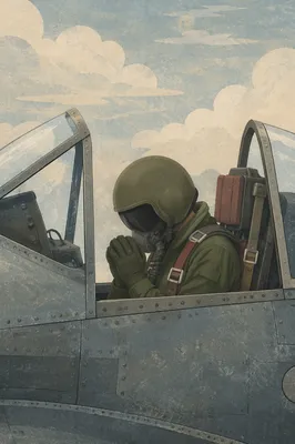 Pilot in Quiet Prayer Before Takeoff