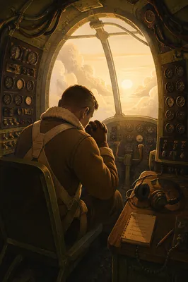 Pilot in Quiet Prayer Before Flight