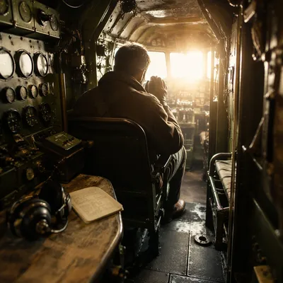 Pilot Praying Quietly Before Takeoff