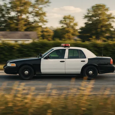 Police Officer Praying in Patrol Car