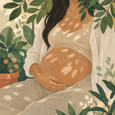 Serene Pregnancy Portrait in Garden Light