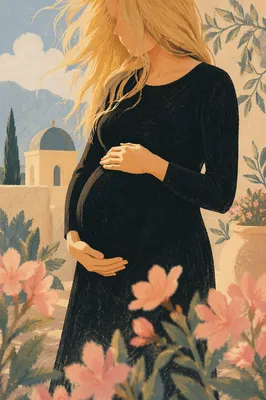 Pregnant Woman in Garden Light Portrait