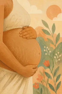 Pregnant Belly in Gentle Garden Light