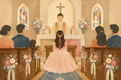 Quinceañera Church Blessing in Morning Light