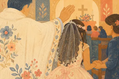 Quinceañera Church Blessing with Family Support