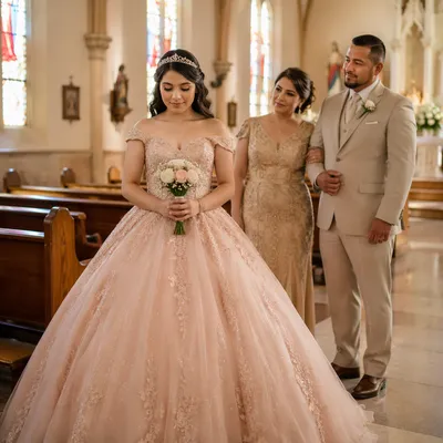 Quinceañera Church Blessing with Family