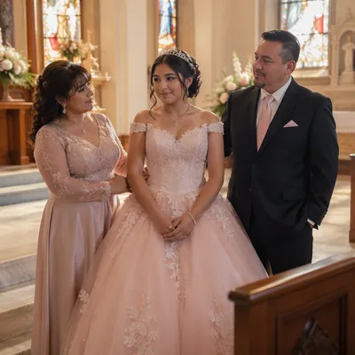 Quinceañera Church Blessing with Family