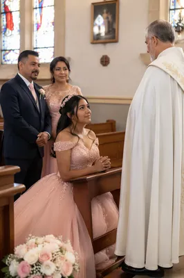 Quinceañera Blessing Ceremony in Church Interior
