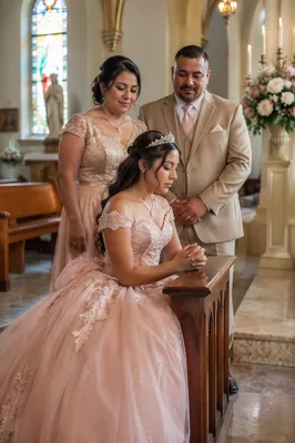Quinceañera Blessing Ceremony Inside Traditional Church