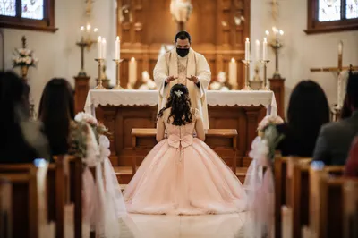 Quinceañera Church Blessing at Morning Altar
