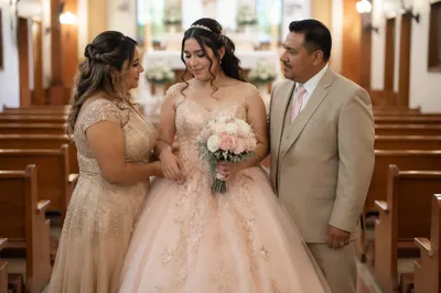 Quinceañera Blessing with Parents in Church