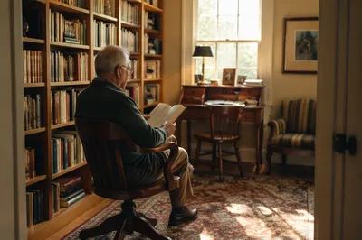 Retired Pastor Studying Scripture at Home