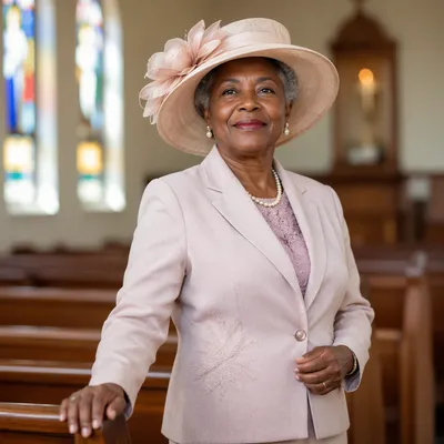 Elegant Senior Woman in Church Hat