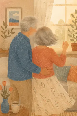 Joyful Senior Couple Dancing at Home