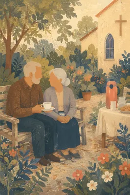 Senior Church Volunteers Sharing a Peaceful Moment
