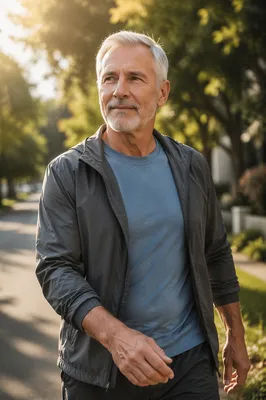 Active Senior Man on Morning Walk