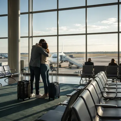 Emotional Siblings Reunion at Airport Arrival