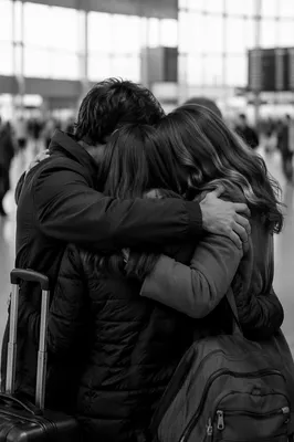 Sibling Reunion Hug at Airport Arrival