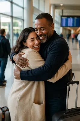 Emotional Siblings Reunion at Airport Terminal