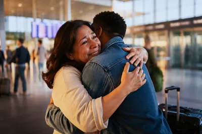 Emotional Sibling Reunion at Airport Arrivals