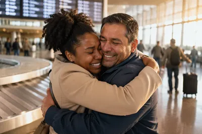 Emotional Sibling Reunion at Airport Arrivals