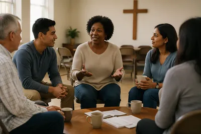 Church Fellowship Group Meeting in Bright Room