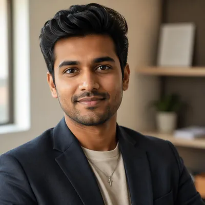 Young Professional Headshot in Modern Office