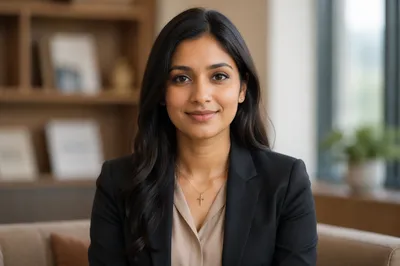 Young Professional Woman in Office Headshot