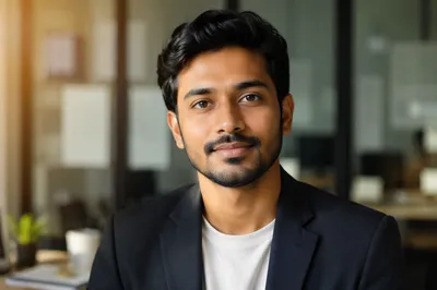 Young South Asian Professional Office Headshot