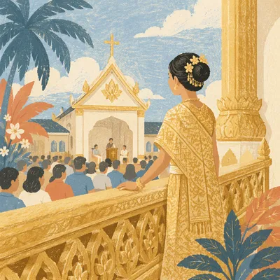 Southeast Asian Church Service in Tropical Chapel