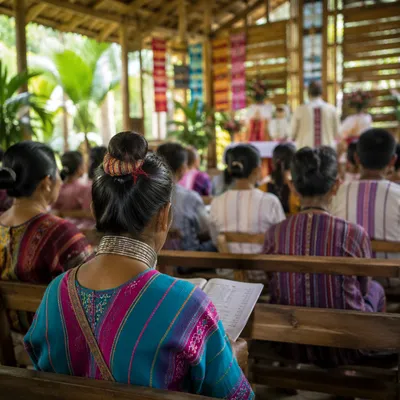 Southeast Asian Church Service in Tropical Chapel